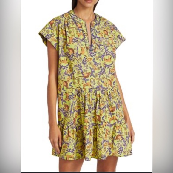 SALONI Dresses & Skirts - SALONI Ashley Monkey Poplin Mini Dress with pockets UK: size 4   US: size 0